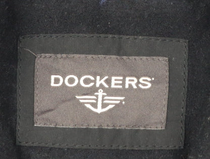 Dockers Men's Black Wool Blend Full Zip Jacket XL