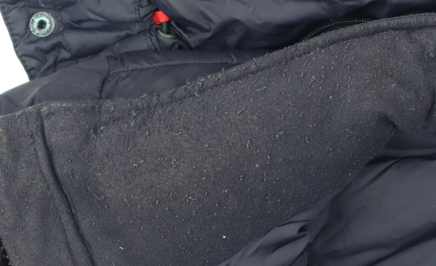 Lands' End Men's Blue Hooded Down Puffer Coat M 38in Winter Jacket