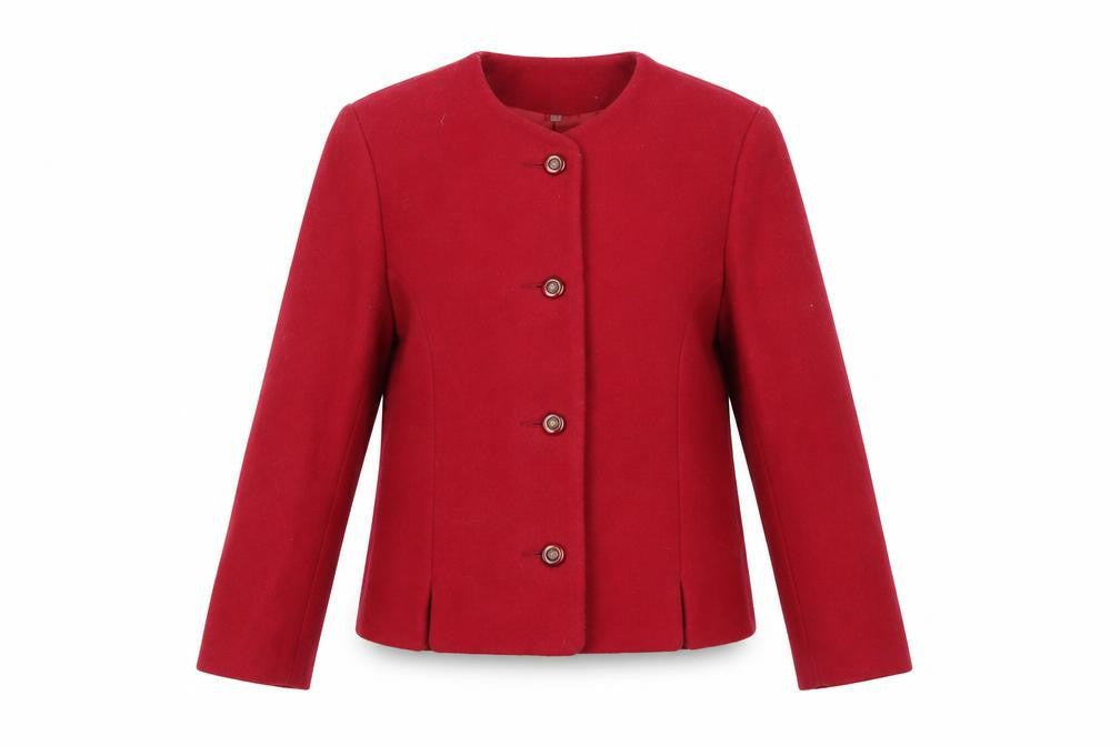 The Edinburgh Collection Women's Red Wool Jacket Size 10 Classic Style