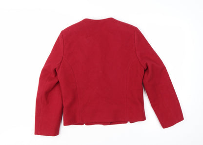 The Edinburgh Collection Women's Red Wool Jacket Size 10 Classic Style