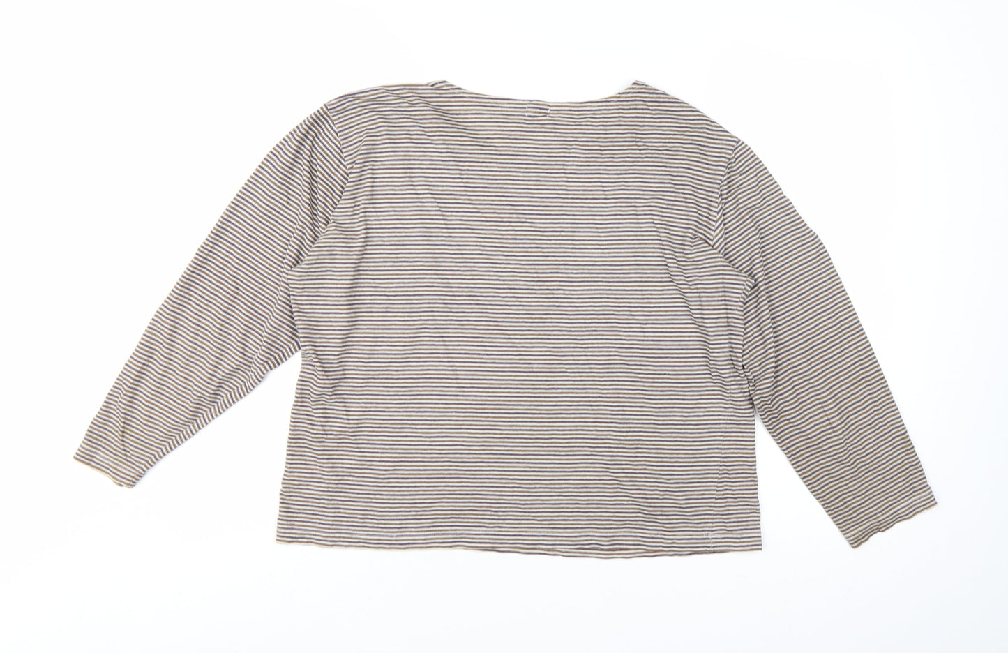 J.Crew Women's Multicoloured Striped Long Sleeve Cotton T-Shirt M