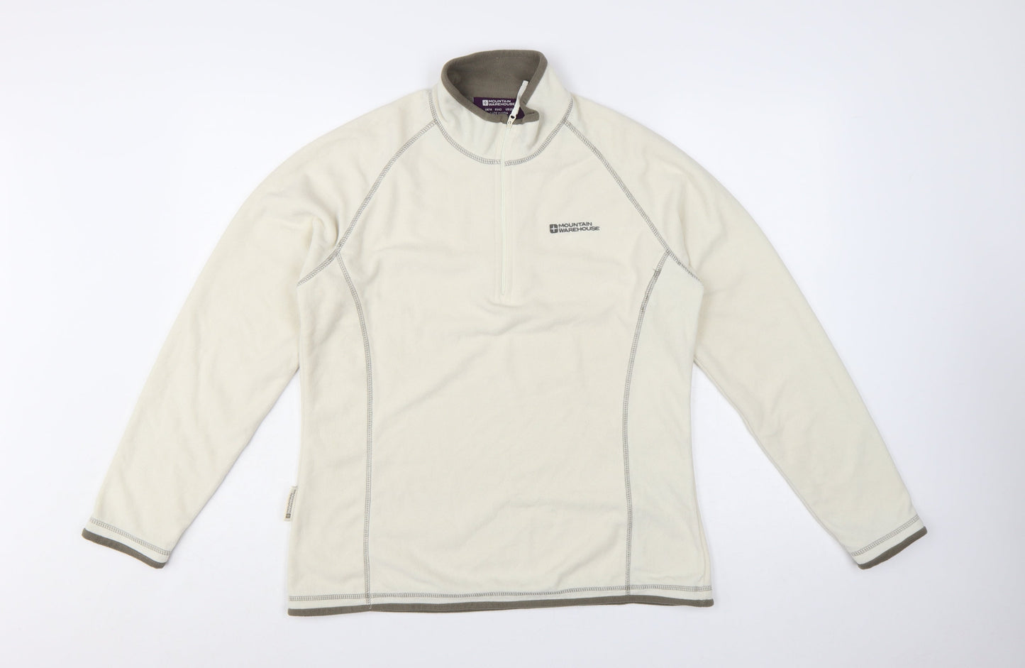 Mountain Warehouse Women Beige Fleece 1/2 Zip Pullover UK14