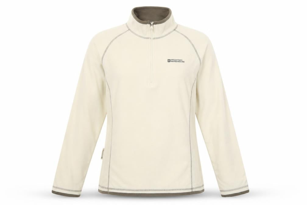 Mountain Warehouse Women Beige Fleece 1/2 Zip Pullover UK14