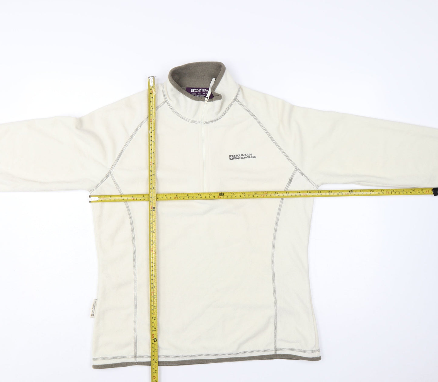 Mountain Warehouse Women Beige Fleece 1/2 Zip Pullover UK14