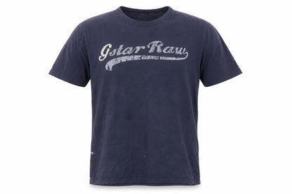 G-Star RAW Men's Navy Blue Graphic Print Crew Neck T-Shirt Size L