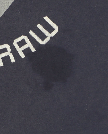 G-Star RAW Men's Navy Blue Graphic Print Crew Neck T-Shirt Size L