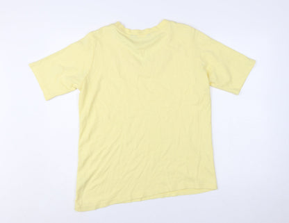 Isle Womens Yellow V-Neck Cotton Short Sleeve Basic T-Shirt Size L 18-20