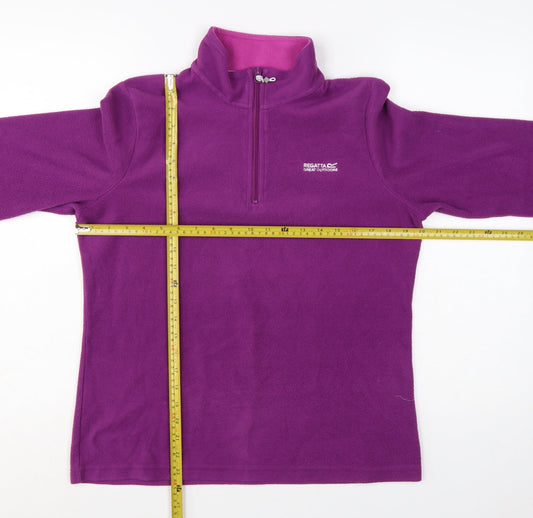 Regatta Women Purple Fleece 1/4 Zip Pullover Sweatshirt UK 12