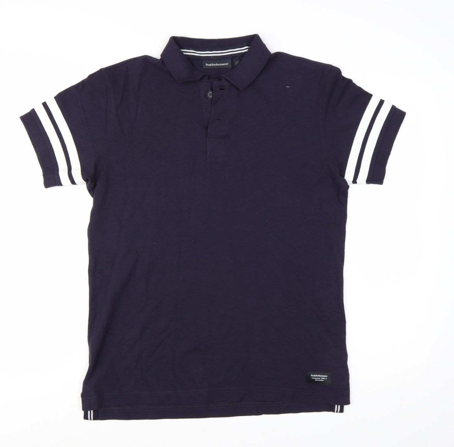Peak Performance Men's Blue Cotton Polo Shirt Size M