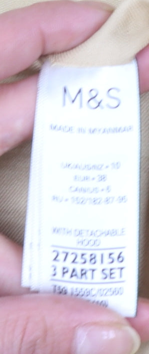 Marks and Spencer Womens Beige Size 10 Long Trench Coat