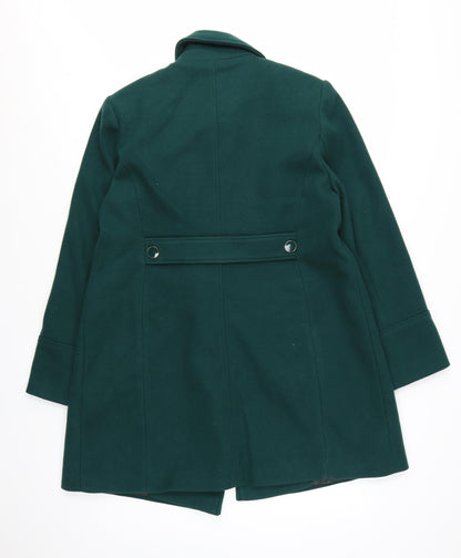 Love & Roses Women's Green Wool Blend Double-Breasted Pea Coat UK 12