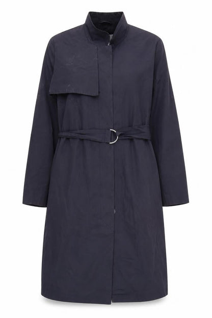 Mango Women's Blue Long Belted Trench Coat XS