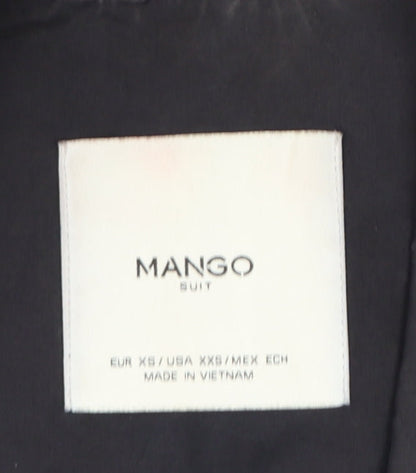Mango Women's Blue Long Belted Trench Coat XS