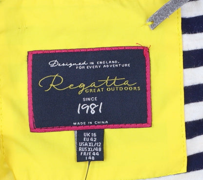Regatta Womens Yellow Waterproof Hooded Rain Coat Jacket Size 16
