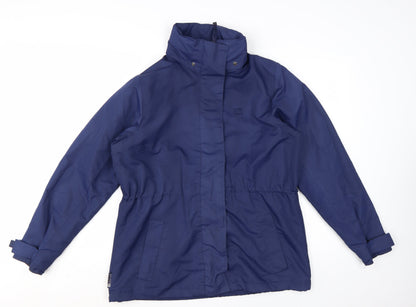 Mountain Essentials Women's Blue Waterproof Hooded Jacket UK 14