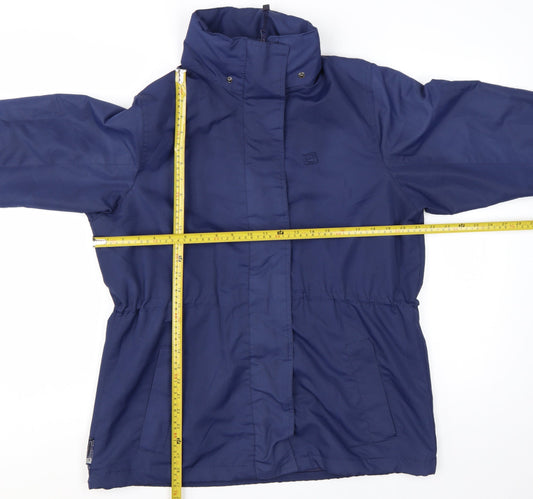 Mountain Essentials Women's Blue Waterproof Hooded Jacket UK 14