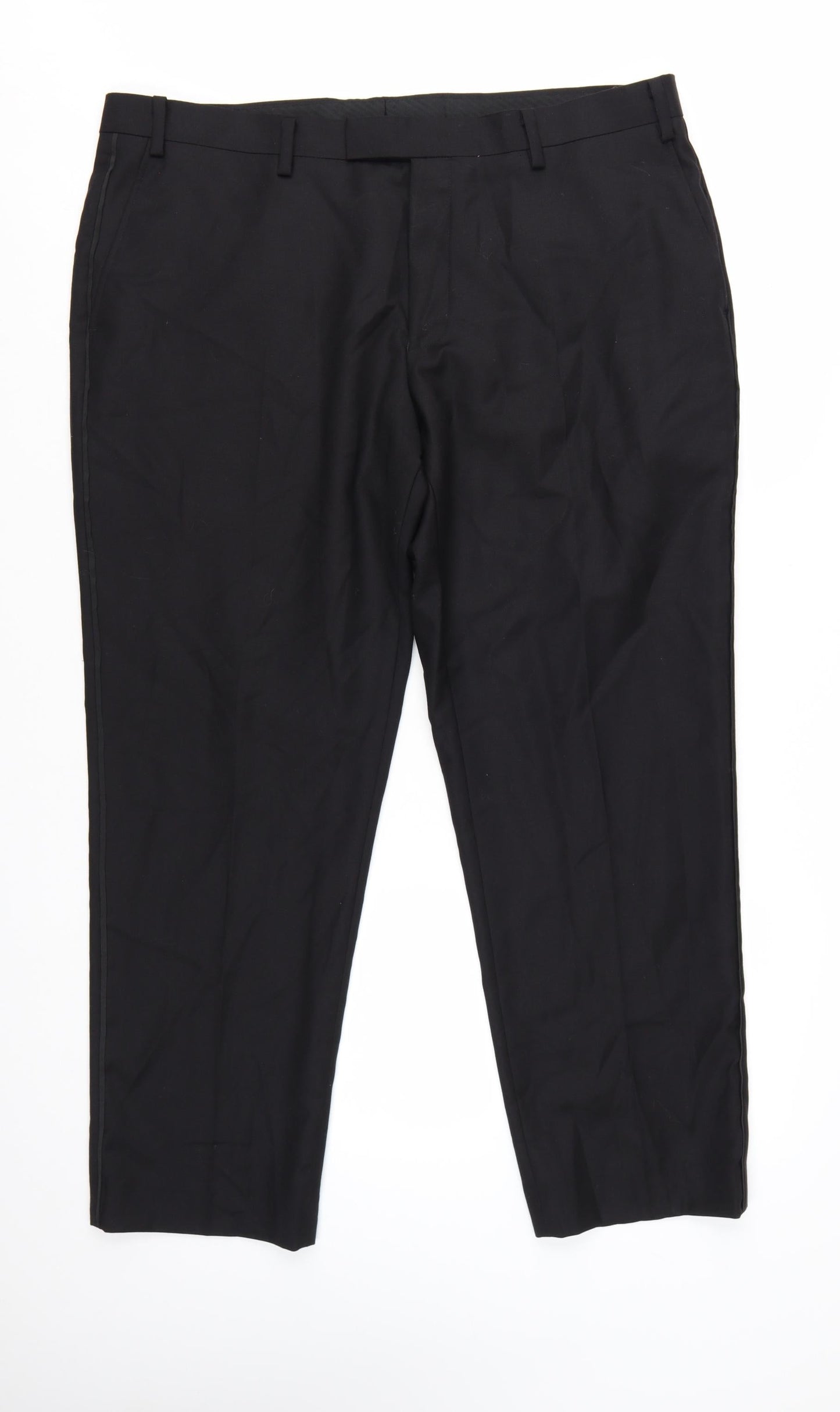 John Lewis Men’s Black Wool Regular Fit Dress Trousers 40S
