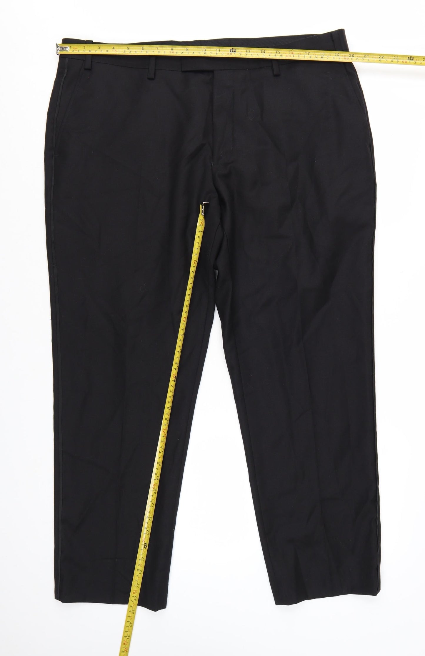 John Lewis Men’s Black Wool Regular Fit Dress Trousers 40S