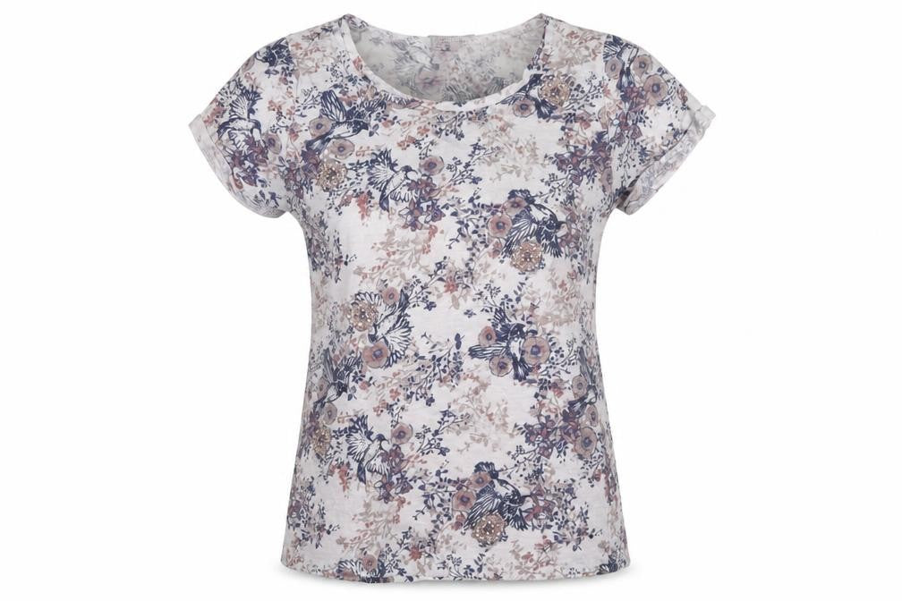 Dorothy Perkins Women’s Multicoloured Floral Beaded T-Shirt Size 12