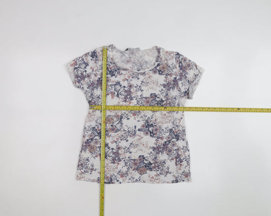 Dorothy Perkins Women’s Multicoloured Floral Beaded T-Shirt Size 12