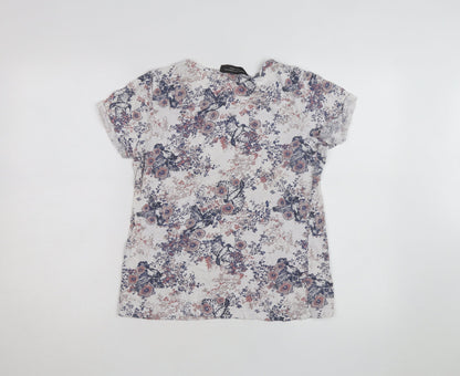 Dorothy Perkins Women’s Multicoloured Floral Beaded T-Shirt Size 12
