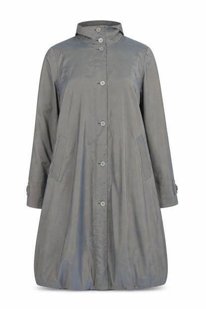 London Fog Womens Grey Long Rain Coat Size 8 Regular Classic Style