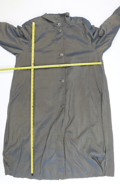 London Fog Womens Grey Long Rain Coat Size 8 Regular Classic Style