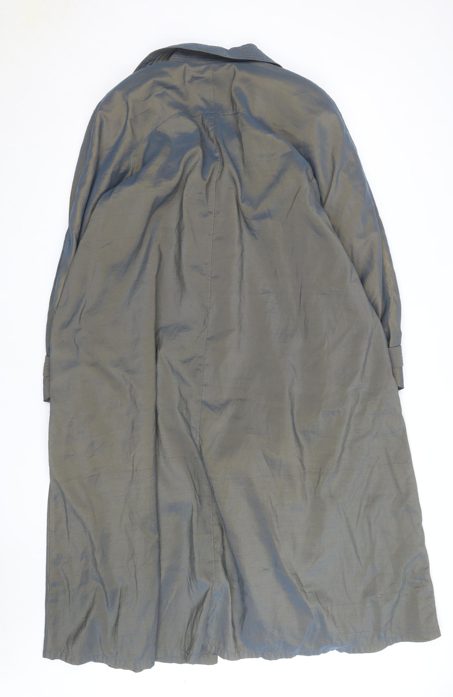 London Fog Womens Grey Long Rain Coat Size 8 Regular Classic Style