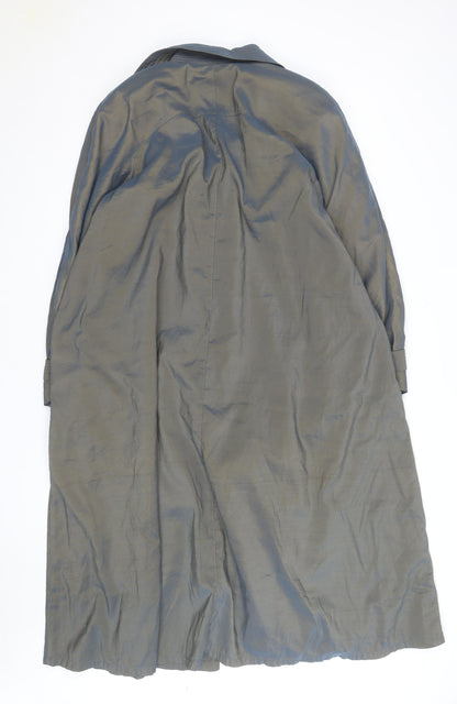 London Fog Womens Grey Long Rain Coat Size 8 Regular Classic Style