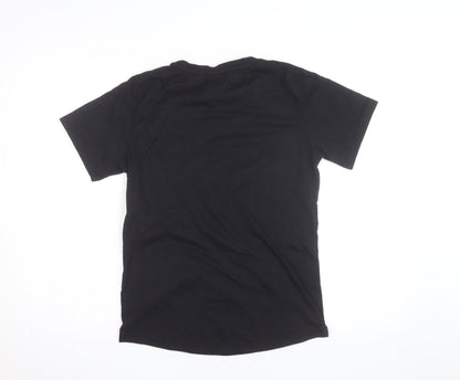 DFND Boys Black Logo Cotton T-Shirt 15-16 Years Short Sleeve Crew Neck