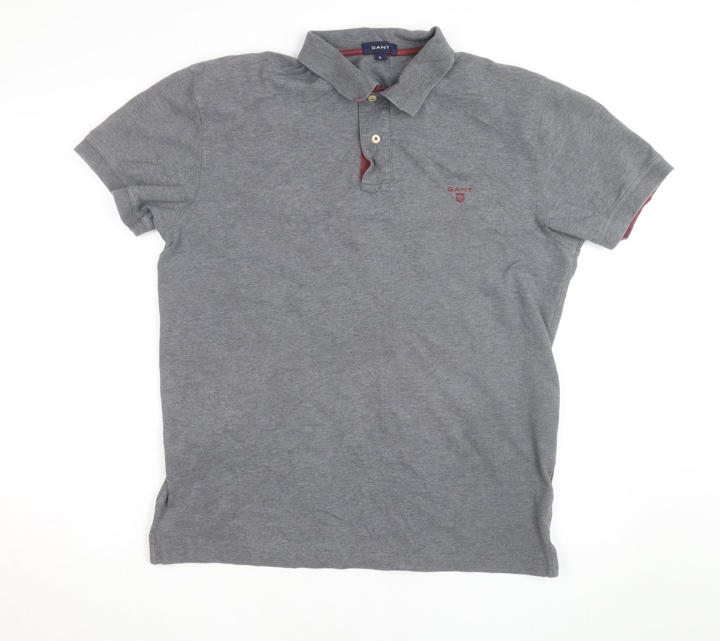 GANT Men's Grey Cotton Short Sleeve Polo Shirt XL