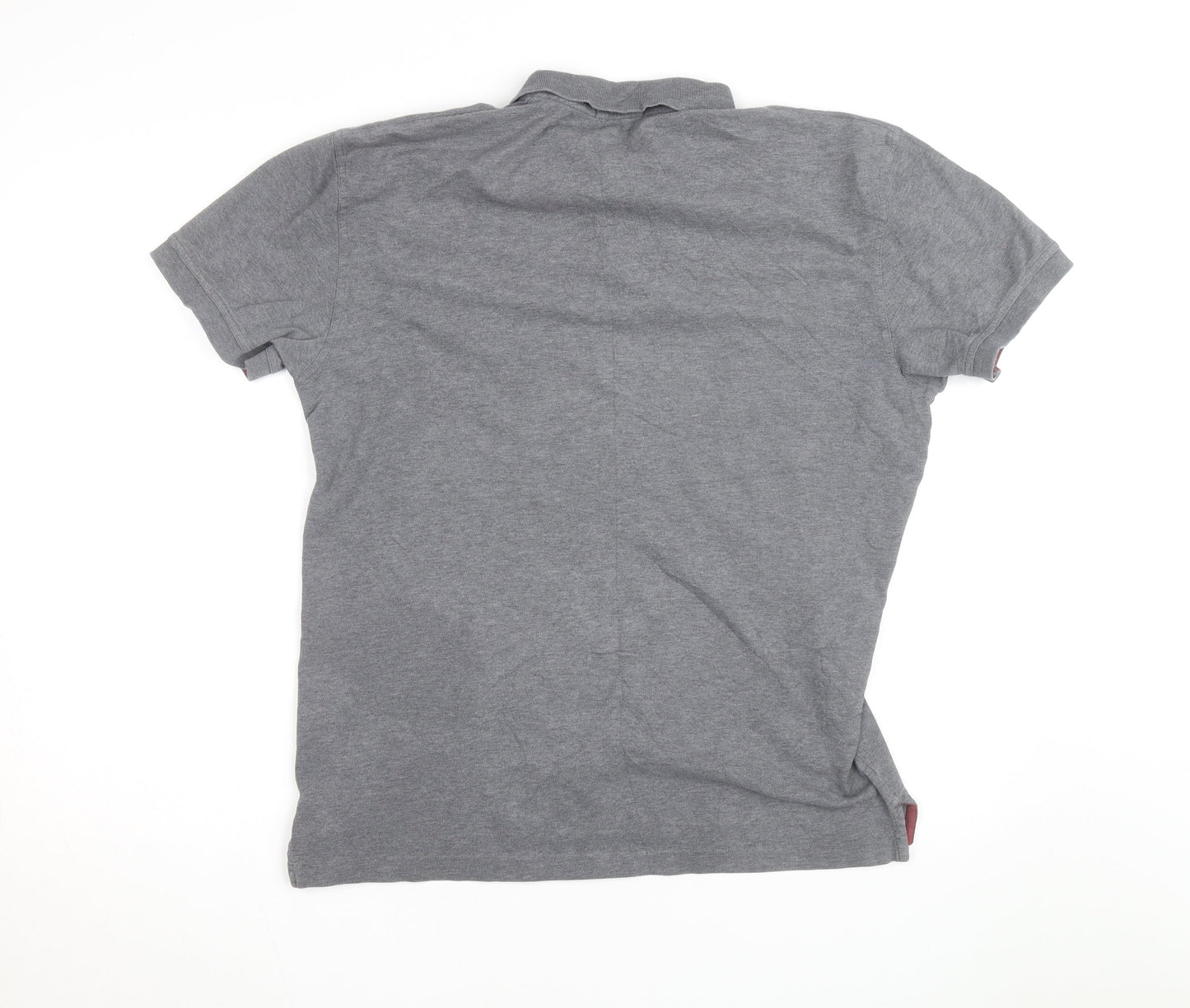 GANT Men's Grey Cotton Short Sleeve Polo Shirt XL