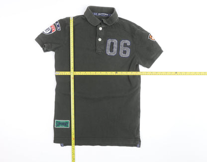 Superdry Men's Green XS 'Vintage Destroyed' Polo Shirt