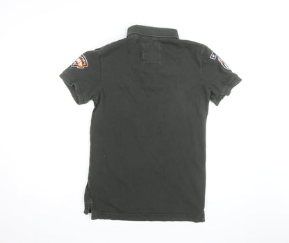 Superdry Men's Green XS 'Vintage Destroyed' Polo Shirt