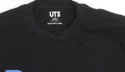 Uniqlo Men’s Black Graphic Print Crew Neck T-Shirt M Peter Saville Remix
