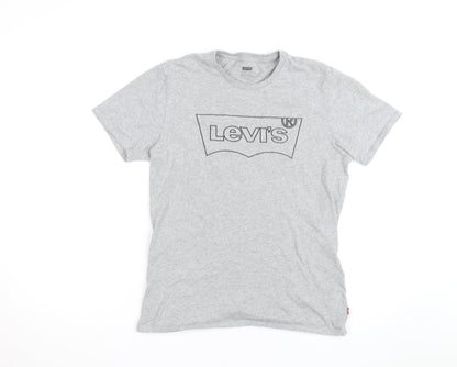 Levi's Men's Grey Logo Short Sleeve Crew Neck T-Shirt Size S