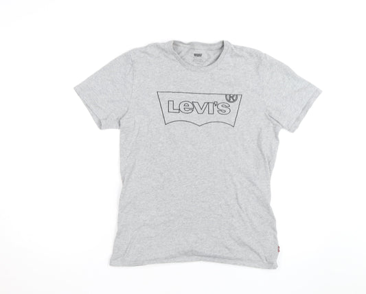 Levi's Men's Grey Logo Short Sleeve Crew Neck T-Shirt Size S