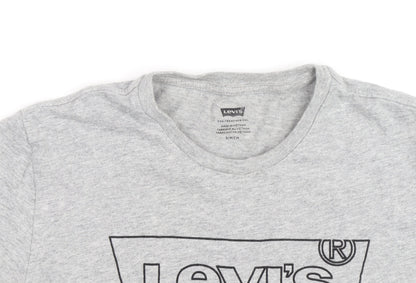 Levi's Men's Grey Logo Short Sleeve Crew Neck T-Shirt Size S