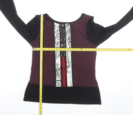 Bleu Blanc Rouge Womens Multicoloured Long Sleeve Jersey Blouse Size 14