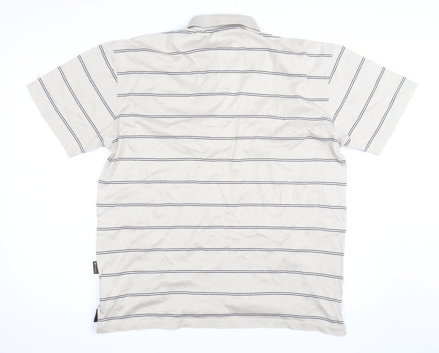 Decathlon Creation Men’s Beige Striped Cotton Polo Shirt Size M