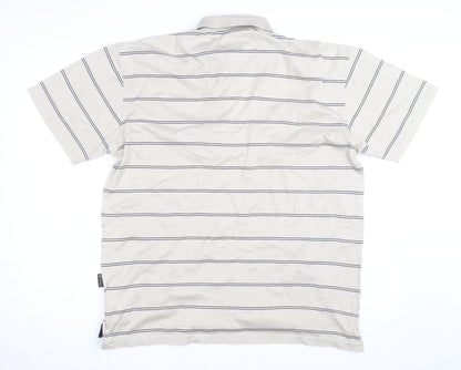 Decathlon Creation Men’s Beige Striped Cotton Polo Shirt Size M