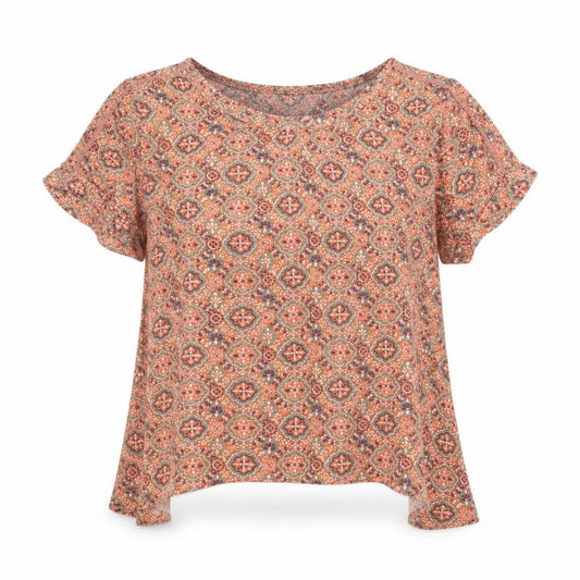 Fat Face Women’s Orange Floral Tunic Blouse Size 10