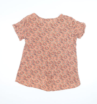 Fat Face Women’s Orange Floral Tunic Blouse Size 10
