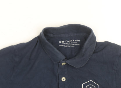 Jack & Jones Men's Blue Polo Shirt Size M Casual Classic Fit