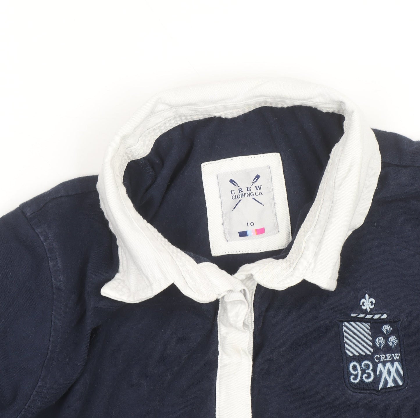 Crew Clothing Co Womens Blue Collared Long Sleeve Polo Shirt Size 10
