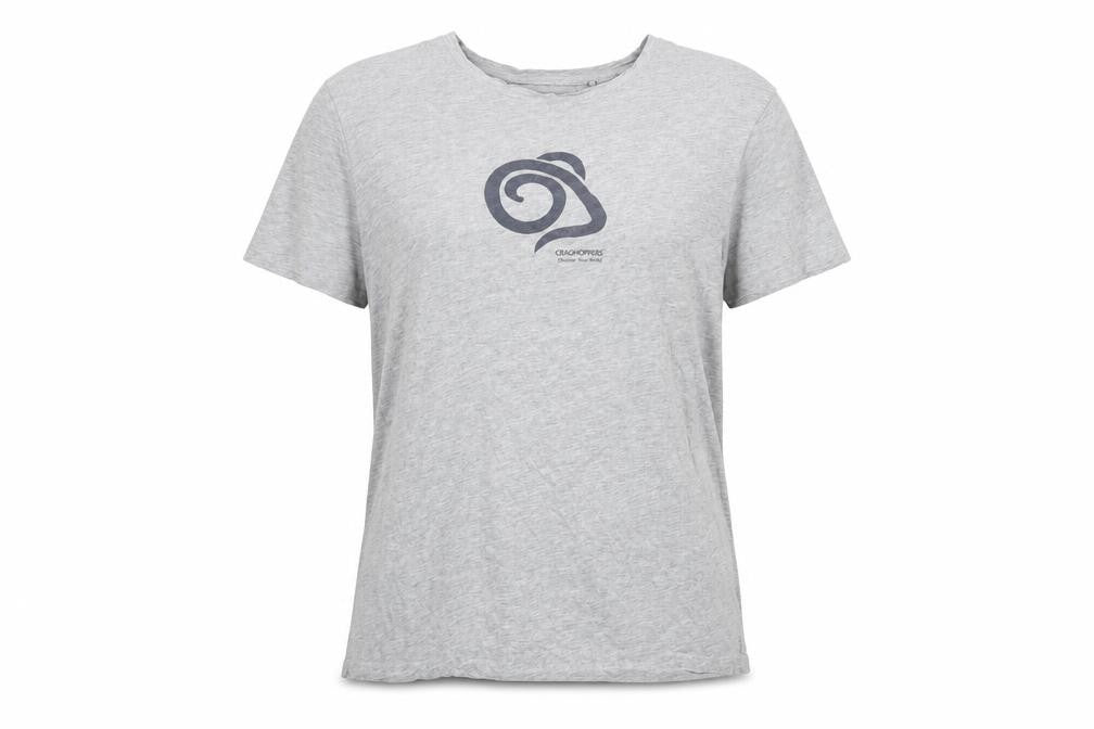 Craghoppers Womens Grey XL Short Sleeve Cotton Blend T-Shirt