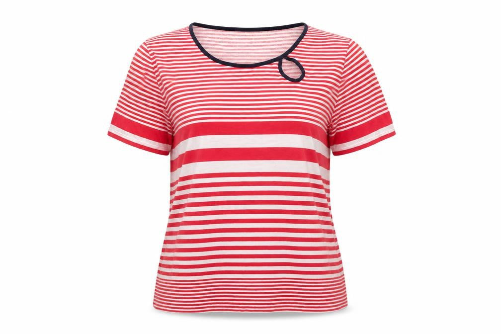 Alice Colmar Women's Red Striped Jersey T-Shirt Size 12