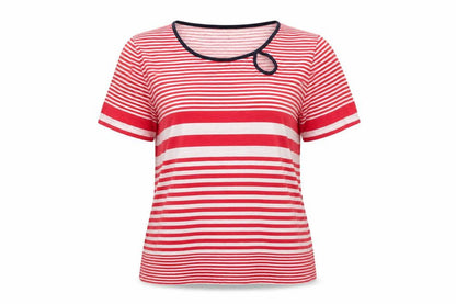 Alice Colmar Women's Red Striped Jersey T-Shirt Size 12
