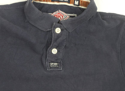 Superdry Men's Blue Slim Fit Cotton Polo Shirt Size M