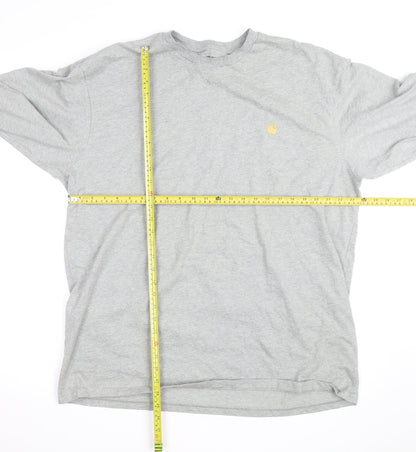 Carhartt Men’s Grey Long Sleeve Cotton Crew Neck Top 2XL